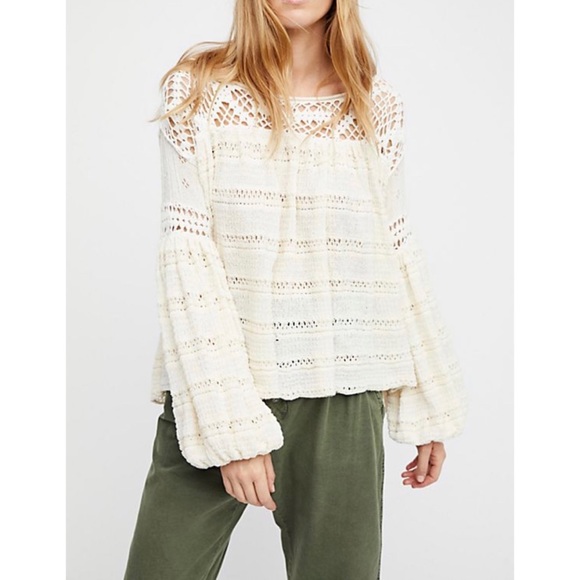 Free People Sweaters - FREE PEOPLE Someday Crochet Yoke Sweater